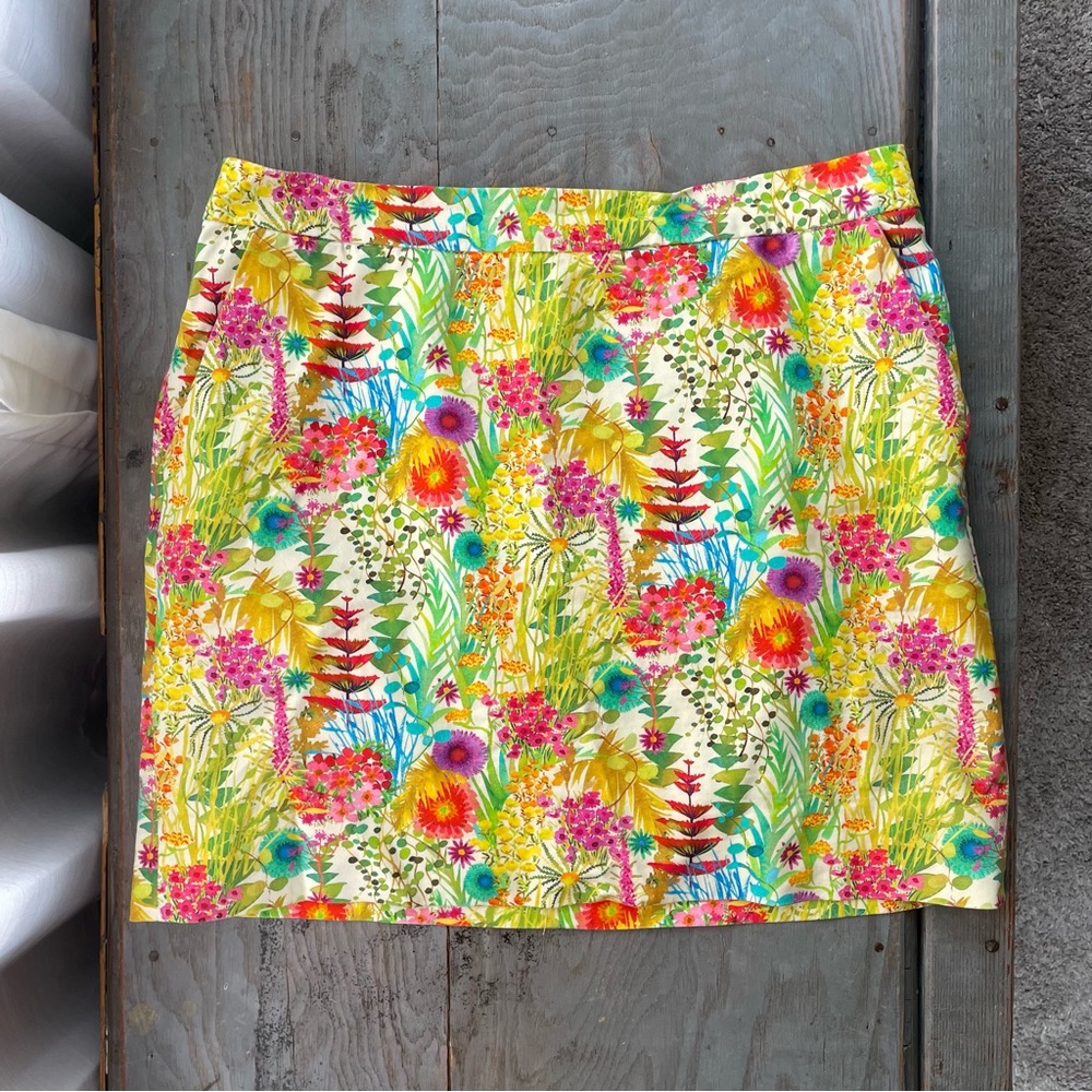 Liberty Art Fabrics for J Crew colorful floral pencil skirt | size 2
